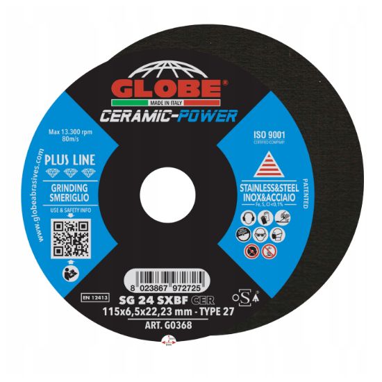 Afbeeldingen van GLOBE Afbraamschijf SG24SBF CER 125X6,5X22,23MM