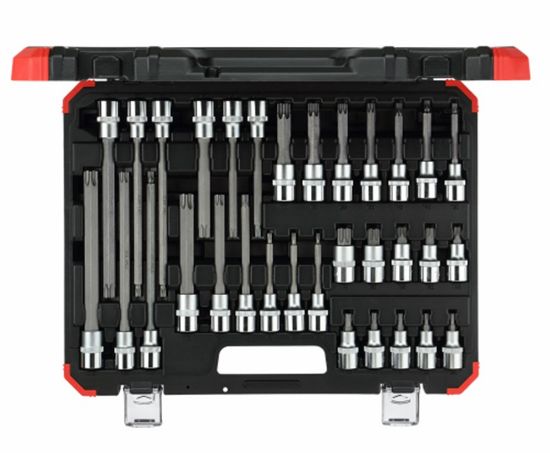 Afbeeldingen van Dopsleutel-schr.dr.set 1/2" TX T20-T70 32-dlg