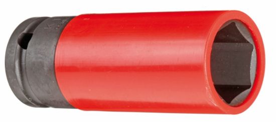 Afbeeldingen van Slagmoerdop 1/2" 6kt 21MM met kunststof huls