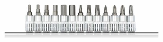 Afbeeldingen van Dopsleutelschroevendr.set 1/4" 13-dlg op rail