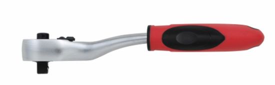 Afbeeldingen van Omschakelbare ratel 1/4" gebogen +schakelpal