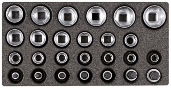 Afbeeldingen van Dopsleutelset 1/2" 6-kant 26-dlg in CT module