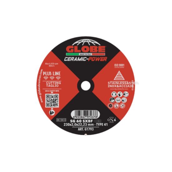 Afbeeldingen van GLOBE Doorslijpschijf G1761 SG60SXBF CER 125X1,0X22,23MM