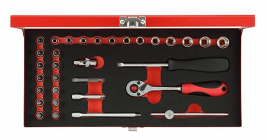Afbeeldingen van Dopsleutelset 1/4" 4-13MM 32-dlg