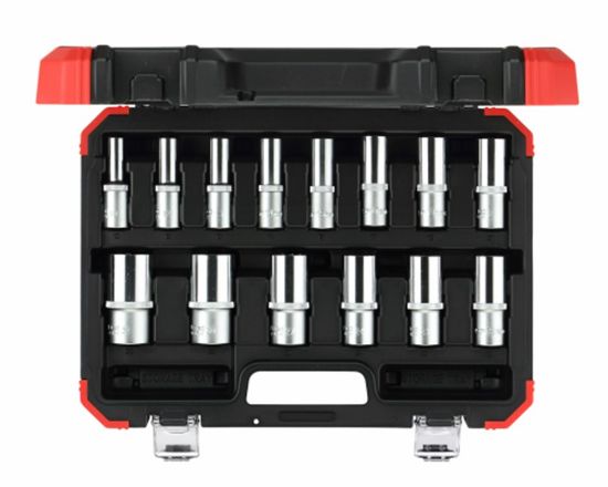 Afbeeldingen van Dopsleutelset 1/2" 6kt lang 10-32MM 14-dlg