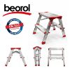 Afbeeldingen van BEOROL Dubbele montagetrap aluminium 2 treden 150KG
