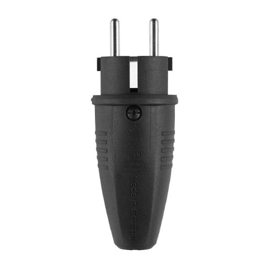 Afbeeldingen van Stekker RA/PA rubber zwart IP44 220V 2,5MM
