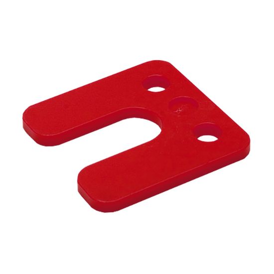 Afbeeldingen van Drukplaat KS met sleuf rood 5MM 70X70MM