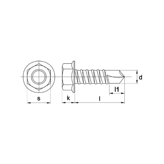 Afbeeldingen van Plaatschroef DIN7504K EV SW1 6,3X19MM