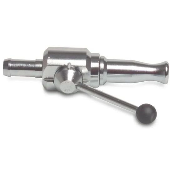 Afbeeldingen van Afsluitbare straalspuit met kraan messing verchroomd 1"X25MM slangtule