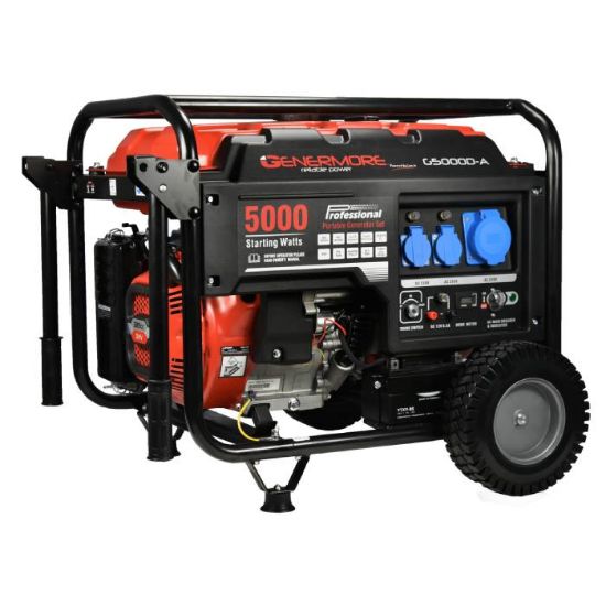 Afbeeldingen van GENERMORE G5000D-A Benzine Generator 5,0 kVA met AVR 4500W