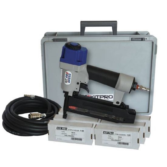 Afbeeldingen van KITPRO BASSO Nageltacker fiberline B18/50P-A3 + minibrads 30000x + slang 5M