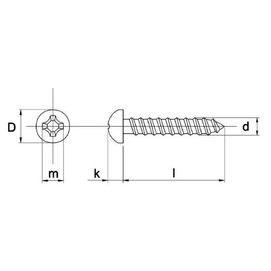 Afbeeldingen van Bolcilinderspaanplaatschroef EV 6,0X60MM