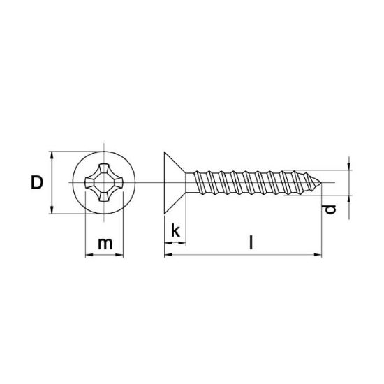 Afbeeldingen van WINTECH spaanplaatschroef platkop PZ RVS A2 6X120MM