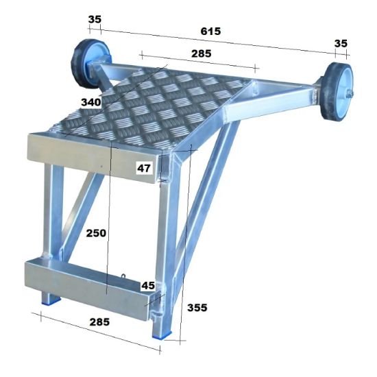 Afbeeldingen van ASC Ladderafhouder aluminium met schuine hoek & traanplaat