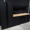 Afbeeldingen van PILLAR Werkplaatsinrichting Modulair – RVS werkblad – diepte 61,5CM – Midnight Black design