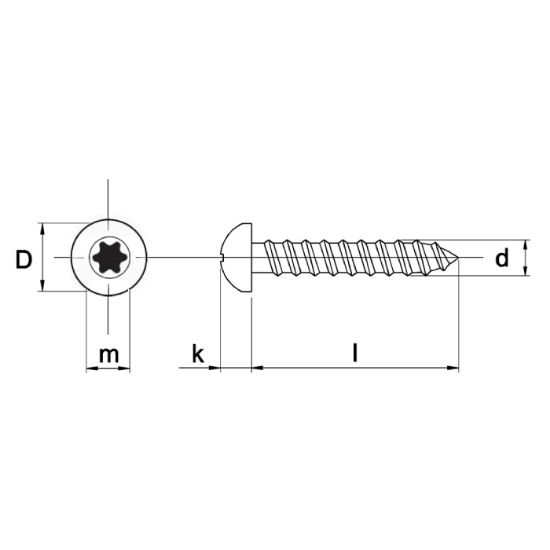 Afbeeldingen van Spaanplaatschroef cilinderkop TORX EV 5X16MM