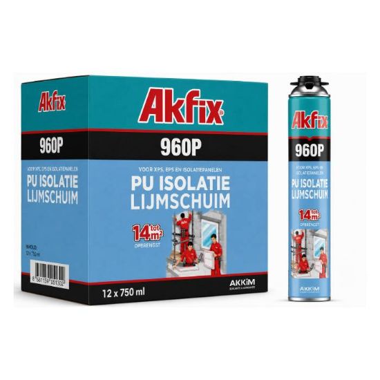Afbeeldingen van AKFIX 960P Isolatielijmschuim 750ml – EPS/XPS 12x