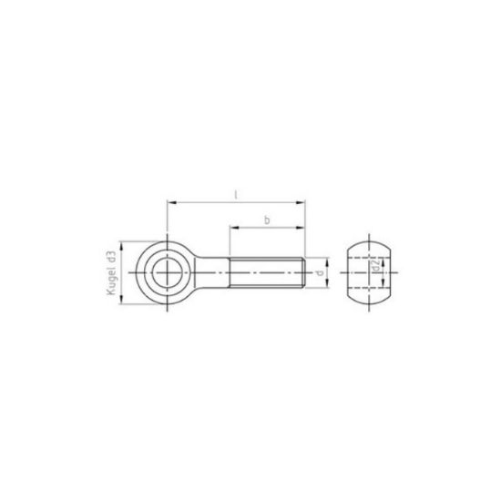 Afbeeldingen van Knevelbout vlak DIN444B 4.6 EV M8X45MM