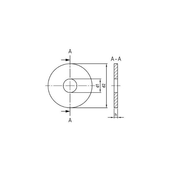 Afbeeldingen van Sluitring t.b.v. houtverbinding DIN440R RVS A4 M16