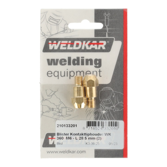 Afbeeldingen van WELDKAR Contacttiphouder M6 28,5MM t.b.v. WK306 2x