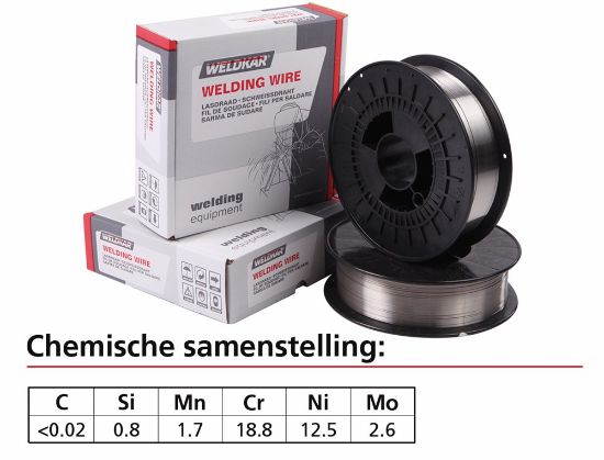 Afbeeldingen van WELDKAR MIG lasdraad WK RVS 316-LSI 1,20MM 