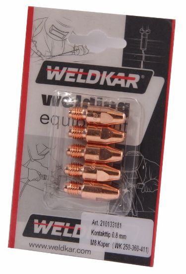 Afbeeldingen van Contacttip M8 koper 0,8X30MM 5x