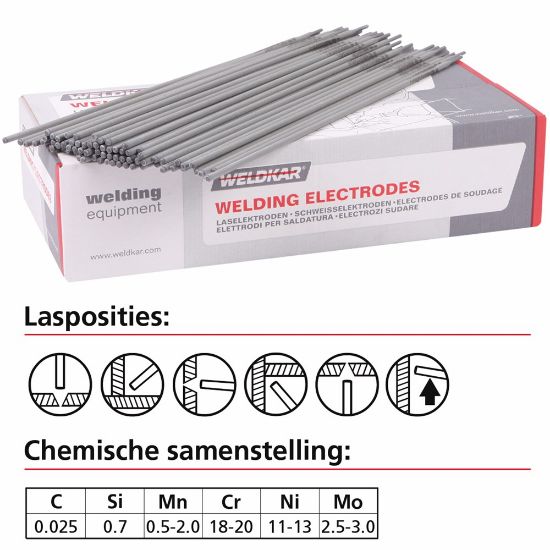 Afbeeldingen van Laselektrode WK 316-L 2,50X300MM