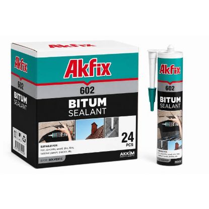 Afbeeldingen van AKFIX Bitumenkit 602 vezelversterkt 310ML 24x