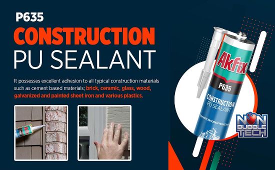 Afbeeldingen van AKFIX Polyurethaan voegkit/dilatatiekit P635 zwart 310 ml