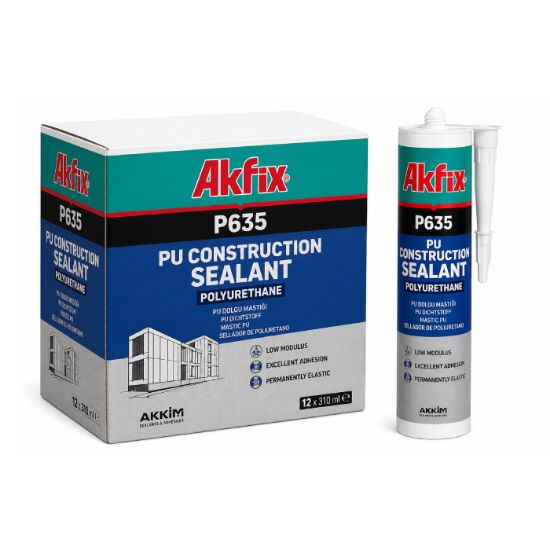 Afbeeldingen van AKFIX Polyurethaan voegkit/dilatatiekit P635 zwart 310 ml 12x