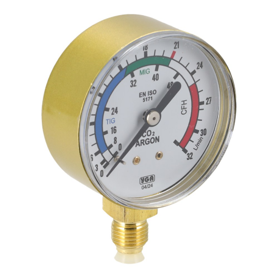 Afbeeldingen van Manometer ¼'' argon/menggas 63MM 0-30/28 L/min