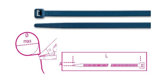 Afbeeldingen van Kabelbinder blauw detecteerbaar BMBX3848