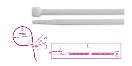 Afbeeldingen van Kabelbinder nylon naturel BMB3776