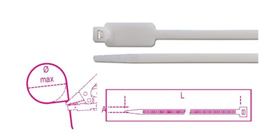 Afbeeldingen van Kabelbinder nylon verticaal label BMBT12248