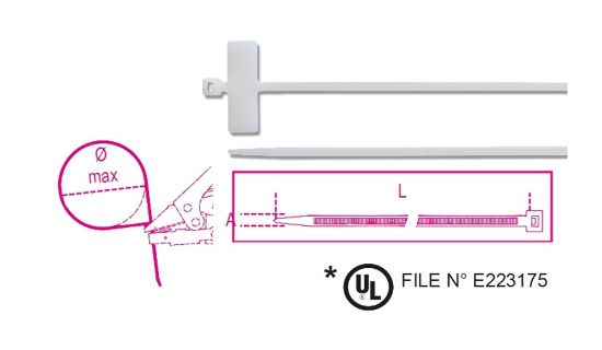 Afbeeldingen van Kabelbinder nylon horizontaal label BMBT21025