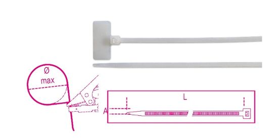 Afbeeldingen van Kabelbinder nylon markeerlabel BMBT11125
