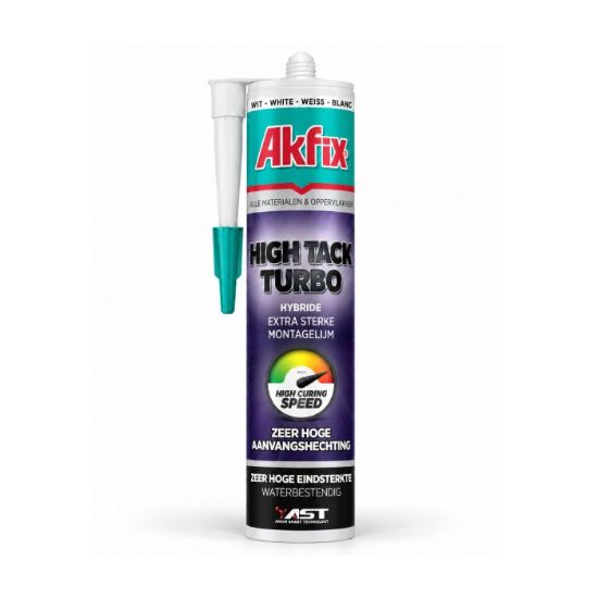 Afbeeldingen van AKFIX High Tack Turbo Montagekit MS Polymeer - Wit - 290ml – Extra Dik – Zeer Hoge Aanvangshechting