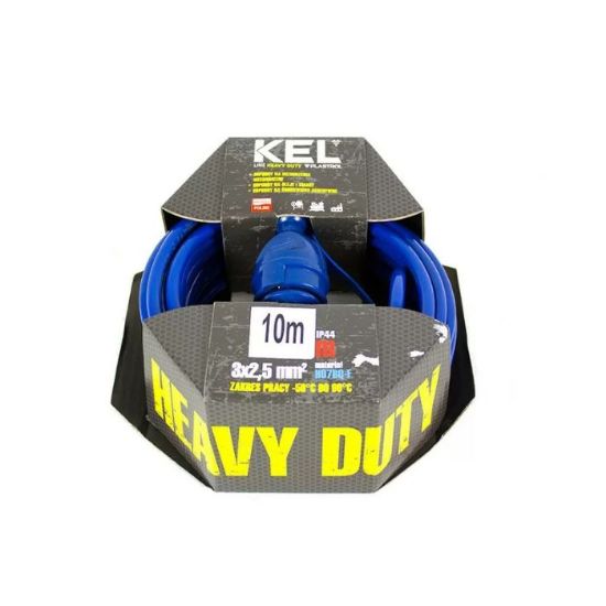 Afbeeldingen van KEL Verlengkabel PUR 3X2,5 zwart 10M 230V