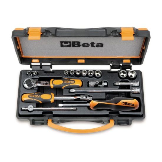 Afbeeldingen van BETA Dopsleutelset ¼" 17x + toebehoren 900AS/MB-C17